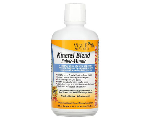 Vital Earth Minerals Смесь фульвовых и гуминовых минералов 32 жидких унции (946 мл) Vital Earth Minerals Смесь фульвовых и гуминовых минералов 32 жидких унции (946 мл)