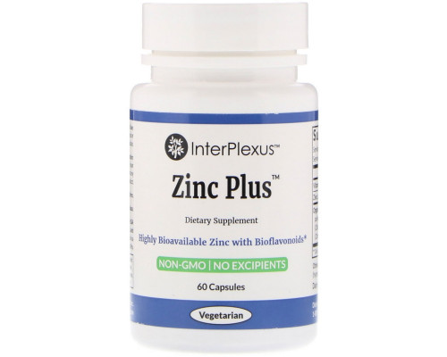 InterPlexus Inc., Zinc Plus, 60 Capsules InterPlexus Inc., Zinc Plus, 60 Capsules