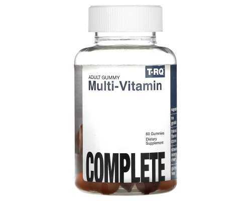 T-RQ, Adult Gummy, Multi-Vitamin, Complete, Strawberry Orange Cherry, 60 Gummies T-RQ, Adult Gummy, Multi-Vitamin, Complete, Strawberry Orange Cherry, 60 Gummies