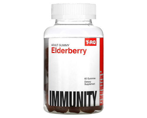 T-RQ, Adult Gummy, Elderberry, Immunity, Raspberry, 60 Gummies T-RQ, Adult Gummy, Elderberry, Immunity, Raspberry, 60 Gummies