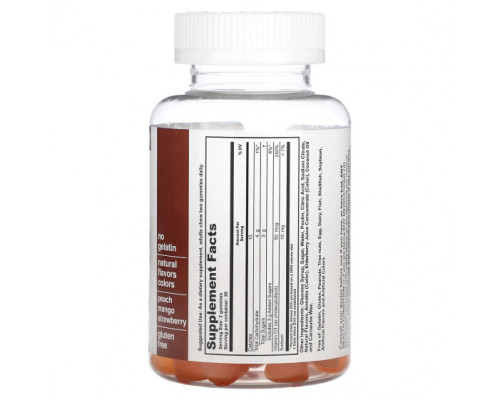 Витамин D Adult Gummy, Vitamin D3, Peach, Mango, Strawberry, 60 Gummies Витамин D Adult Gummy, Vitamin D3, Peach, Mango, Strawberry, 60 Gummies