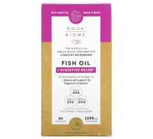 Enzymedica, Aqua Biome, рыбий жир + здоровье кишечника, лимонный вкус, 60 гелевых капсул