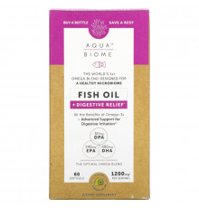 Enzymedica, Aqua Biome, рыбий жир + здоровье кишечника, лимонный вкус, 60 гелевых капсул