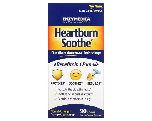 Enzymedica, Heartburn Relief, Vanilla-Orange Flavored, 90 Relief Chews Enzymedica, Heartburn Relief, Vanilla-Orange Flavored, 90 Relief Chews