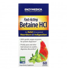 Enzymedica, Fast-Acting Betaine HCI, 60 Capsules