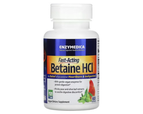 Enzymedica, Fast-Acting Betaine HCI, 60 Capsules Enzymedica, Fast-Acting Betaine HCI, 60 Capsules