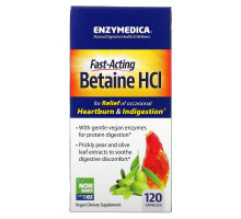Enzymedica, Бетаин HCL, 120 капсул