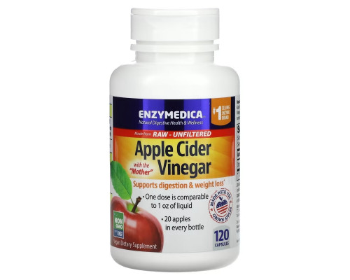 Enzymedica, Apple Cider Vinegar with the Mother, 120 Capsules Enzymedica, Apple Cider Vinegar with the Mother, 120 Capsules