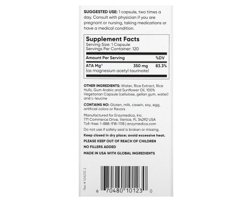 Enzymedica, Magnesium, Mind, 120 Capsules Enzymedica, Magnesium, Mind, 120 Capsules