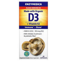 Enzymedica, Organic D3 + Vitamin K2, 60 Capsules