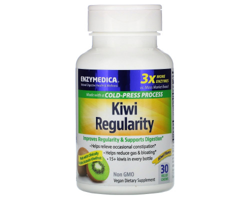 Enzymedica, Kiwi Regularity, Kiwi Flavor, 30 Relief Chews