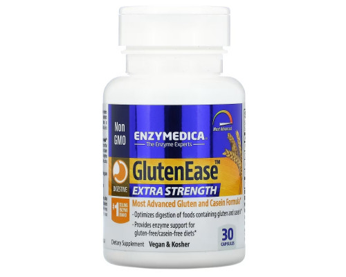 Enzymedica, GlutenEase, супер сила, 30 капсул Enzymedica, GlutenEase, супер сила, 30 капсул