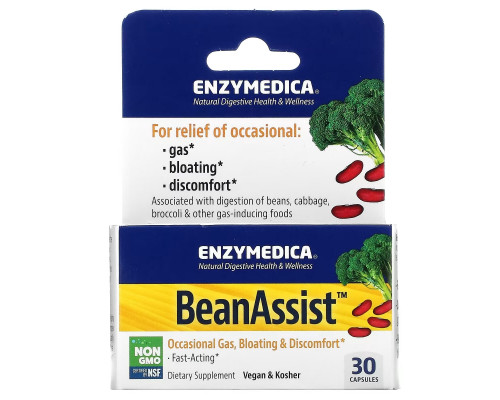 Enzymedica, BeanAssist, 30 капсул Enzymedica, BeanAssist, 30 капсул
