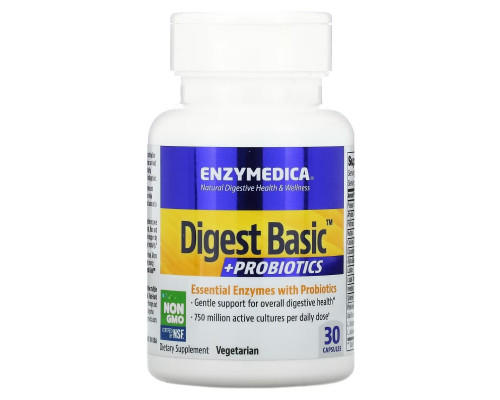 Enzymedica, Digest Basic + пробиотики, 30 капсул Enzymedica, Digest Basic + пробиотики, 30 капсул