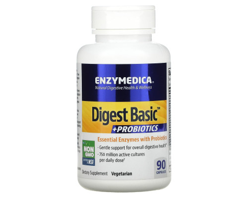 Enzymedica, Digest Basic + пробиотики, 90 капсул Enzymedica, Digest Basic + пробиотики, 90 капсул