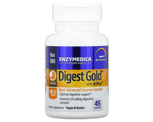 Enzymedica, Digest Gold с ATPro, 45 капсул Enzymedica, Digest Gold с ATPro, 45 капсул