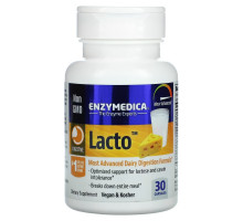 Enzymedica Lacto самая лучшая формула для усвоения молочных продуктов 30 капсул