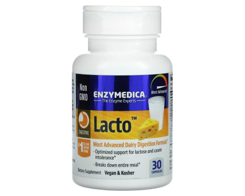 Enzymedica Lacto самая лучшая формула для усвоения молочных продуктов 30 капсул Enzymedica Lacto самая лучшая формула для усвоения молочных продуктов 30 капсул