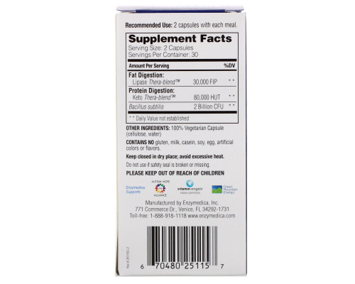 Enzymedica, Digest Keto, 60 Capsules