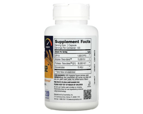 Enzymedica GlutenEase поддержка пищеварения 120 капсул