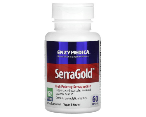 Enzymedica SerraGold высокоактивная серрапептаза 60 капсул Enzymedica SerraGold высокоактивная серрапептаза 60 капсул