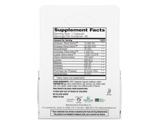 Enzymedica Digest Complete Enzyme Formula 30 Capsules Enzymedica Digest Complete Enzyme Formula 30 Capsules