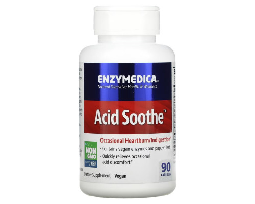 Enzymedica, Пищевая добавка Acid Soothe, 90 капсул Enzymedica, Пищевая добавка Acid Soothe, 90 капсул