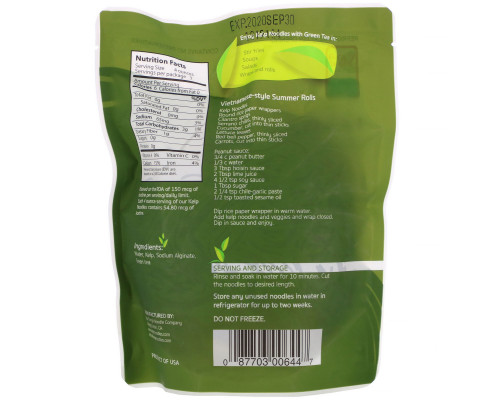 Sea Tangle Noodle Company, Лапша с бурыми водорослями с зеленым чаем, 12 унций (340 г) Sea Tangle Noodle Company, Лапша с бурыми водорослями с зеленым чаем, 12 унций (340 г)