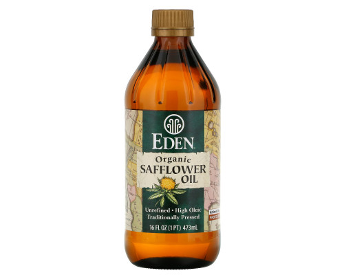Eden Foods, Органическое сафлоровое масло, нерафинированное, 16 жидких унций (473 мл) Eden Foods, Органическое сафлоровое масло, нерафинированное, 16 жидких унций (473 мл)