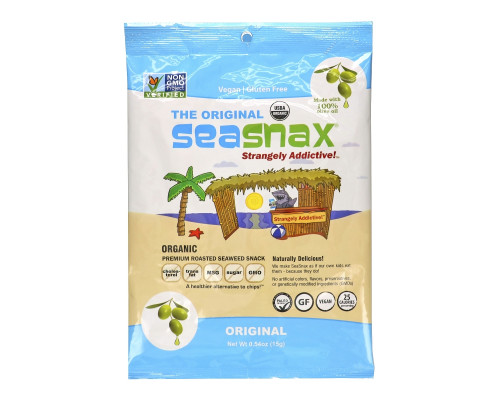 SeaSnax "Classic" Olive Roasted Seaweed Snack 5 sheets - .54 oz (15 g) SeaSnax "Classic" Olive Roasted Seaweed Snack 5 sheets - .54 oz (15 g)
