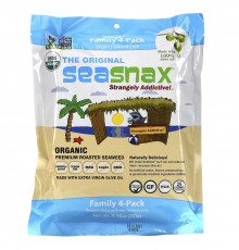 SeaSnax "Classic" Olive Roasted Seaweed Snack Four Pack 5 sheets (.54 oz) Each
