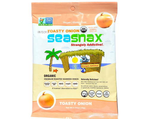 SeaSnax Toasty Onion Roasted Seaweed Snack 5 sheets - .54 oz (15 g) SeaSnax Toasty Onion Roasted Seaweed Snack 5 sheets - .54 oz (15 g)