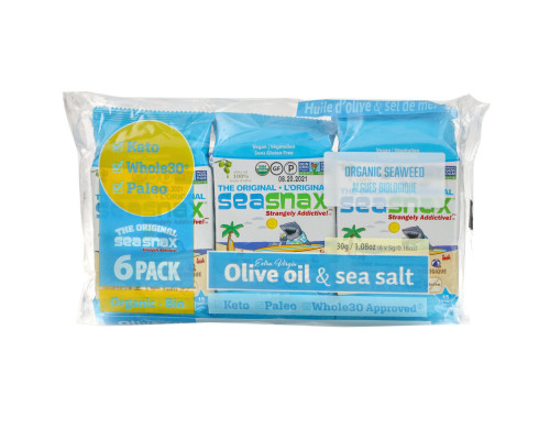 SeaSnax, Organic Roasted Seaweed Snack, 6 Pack 0.18 oz (5 g) Each SeaSnax, Organic Roasted Seaweed Snack, 6 Pack 0.18 oz (5 g) Each