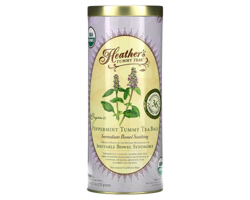 Heather's Tummy Care Tummy Teas Organic Peppermint Tea Bags Caffeine Free 36 Extra Large Tea Bags Heather's Tummy Care Tummy Teas Organic Peppermint Tea Bags Caffeine Free 36 Extra Large Tea Bags