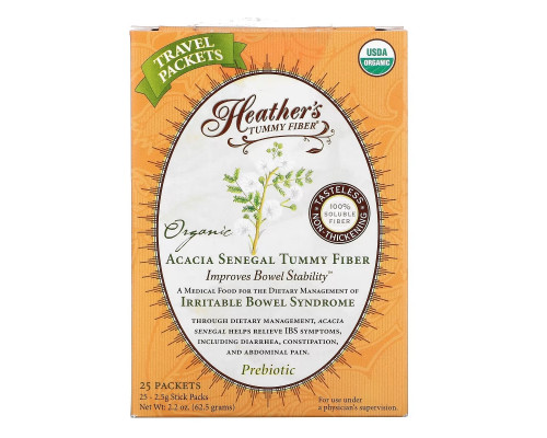 Heather's Tummy Care Волокна для улучшения пищеварения Органические волокна акации сенегальской 1 чайный пакет Heather's Tummy Care Волокна для улучшения пищеварения Органические волокна акации сенегальской 1 чайный пакет
