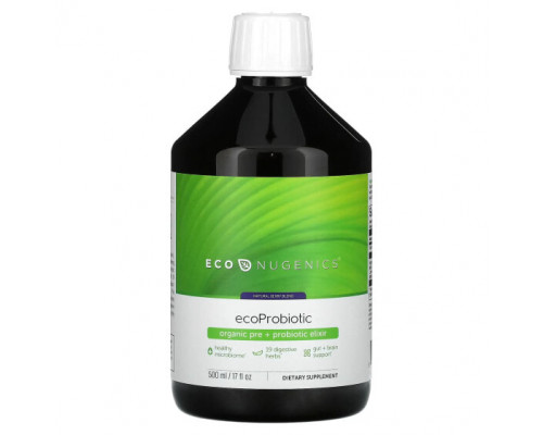 Пребиотики и пробиотики Econugenics, EcoProbiotic, органический пре + пробиотический эликсир, натуральные ягоды, 500 мл (17 жидк. Унций) Пребиотики и пробиотики Econugenics, EcoProbiotic, органический пре + пробиотический эликсир, натуральные ягоды, 500 мл (17 жидк. Унций)