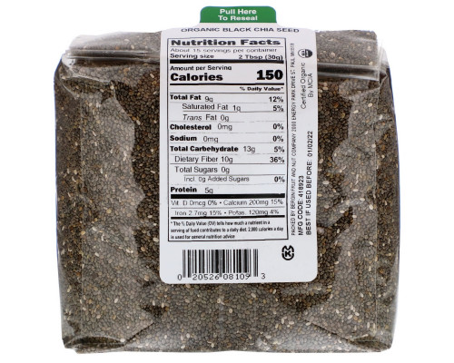 Bergin Fruit and Nut Company, Органические черные семена чиа, 16 унций (454 г) Bergin Fruit and Nut Company, Органические черные семена чиа, 16 унций (454 г)