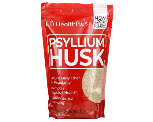 Health Plus, 100% чистая шелуха подорожника, 24 унций (680 г) Health Plus, 100% чистая шелуха подорожника, 24 унций (680 г)