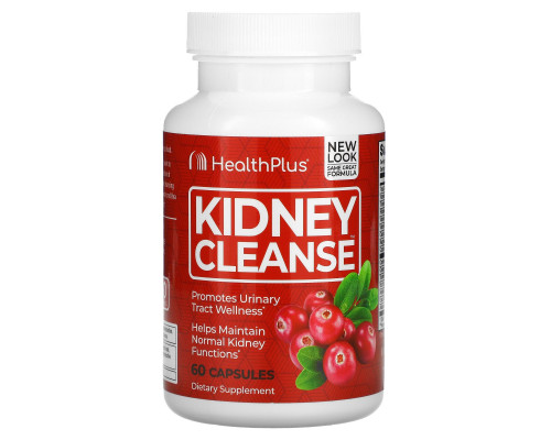 Health Plus, Средство для очищения почек Kidney Cleanse, 550 мг, 60 капсул Health Plus, Средство для очищения почек Kidney Cleanse, 550 мг, 60 капсул