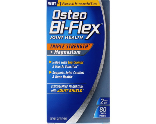 Osteo Bi-Flex, Joint Health, Triple Strength + Magnesium, 80 Coated Tablets Osteo Bi-Flex, Joint Health, Triple Strength + Magnesium, 80 Coated Tablets