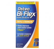 Глюкозамин, Хондроитин, МСМ Osteo Bi-Flex, Глюкозамин и хондроитин с защитой для суставов, тройная сила, 80 таблеток, покрытых оболочкой