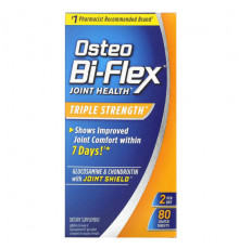 Глюкозамин, Хондроитин, МСМ Osteo Bi-Flex, Глюкозамин и хондроитин с защитой для суставов, тройная сила, 80 таблеток, покрытых оболочкой Глюкозамин, Хондроитин, МСМ Osteo Bi-Flex, Глюкозамин и хондроитин с защитой для суставов, тройная сила, 80 таблеток, покрытых оболочкой