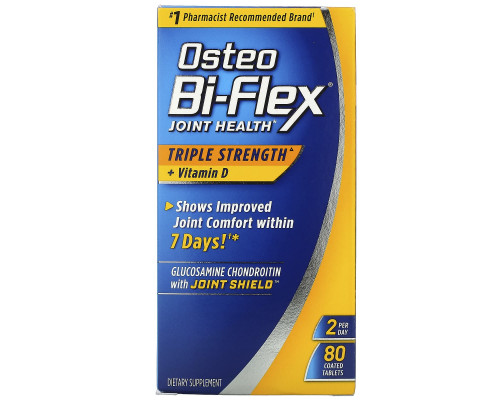 Osteo Bi-Flex, Joint Health, здоровье суставов, тройная сила с витамином D, 80 таблеток в оболочке Osteo Bi-Flex, Joint Health, здоровье суставов, тройная сила с витамином D, 80 таблеток в оболочке