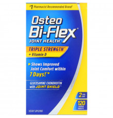 Osteo Bi-Flex, Здоровье суставов, тройная сила + витамин D, 120 таблеток в оболочке