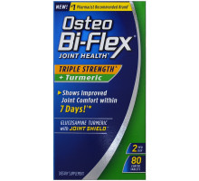 Osteo Bi-Flex, Здоровье суставов, тройная сила + куркума , 80 таблеток с покрытием