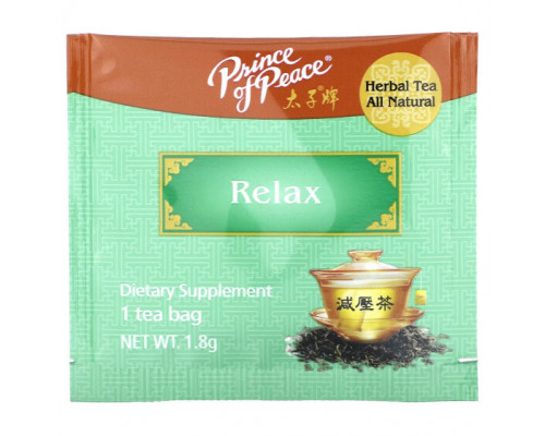 Травяные сборы и чаи Prince of Peace, Herbal Tea, Relax, 18 чайных пакетиков, 32,4 г (1,14 унции) Травяные сборы и чаи Prince of Peace, Herbal Tea, Relax, 18 чайных пакетиков, 32,4 г (1,14 унции)