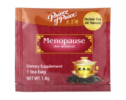 Травяные сборы и чаи Prince of Peace, Herbal Tea, для женщин, для менопаузы, 18 чайных пакетиков, 32,4 г (1,14 унции) Травяные сборы и чаи Prince of Peace, Herbal Tea, для женщин, для менопаузы, 18 чайных пакетиков, 32,4 г (1,14 унции)