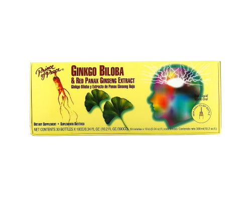 Prince of Peace, Ginkgo Biloba & Red Panax Ginseng Extract, 30 Bottles, 0.34 fl oz Each Prince of Peace, Ginkgo Biloba & Red Panax Ginseng Extract, 30 Bottles, 0.34 fl oz Each