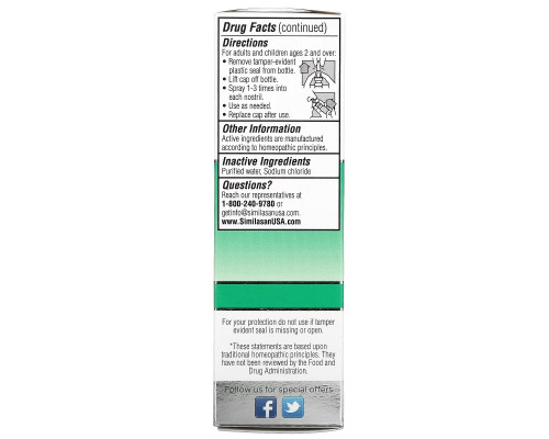 Similasan, Sinus Relief Nasal Mist, 0.68 fl oz (20 ml) Similasan, Sinus Relief Nasal Mist, 0.68 fl oz (20 ml)