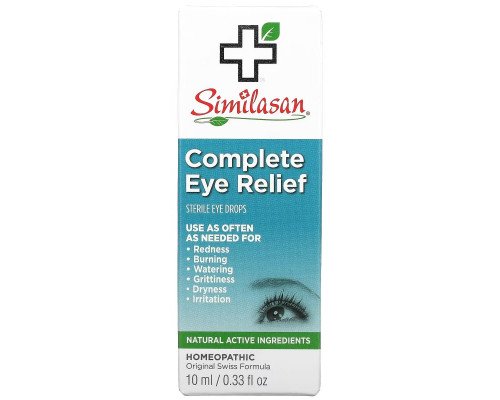 Similasan, Complete Eye Relief, стерильные глазные капли, 10 мл (0,33 жидк. Унции) Similasan, Complete Eye Relief, стерильные глазные капли, 10 мл (0,33 жидк. Унции)